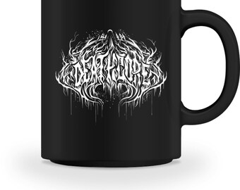 Deathcore Tasse In Schwarz Beidseitig Bedruckt - Heavy Metal Gothic Kaffeetasse Kaffeebecher - Heavy Metal Tasse - Gothic Tasse