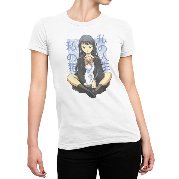 Anime Shirt Damen Weiß - Japan Girl Anime Merch - Manga Deko - Otaku Tshirt - Otaku Shirt - Anime Geschenk - Kawaii Shirt - Anime Mode