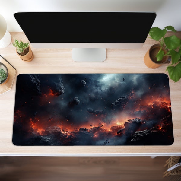 Mauspad XXL Weltraum Schreibtischunterlage Gaming Mousepad Weltall Gross Büro Deko PC Zubehör Schreibtisch Mat Gamer Tischunterlage