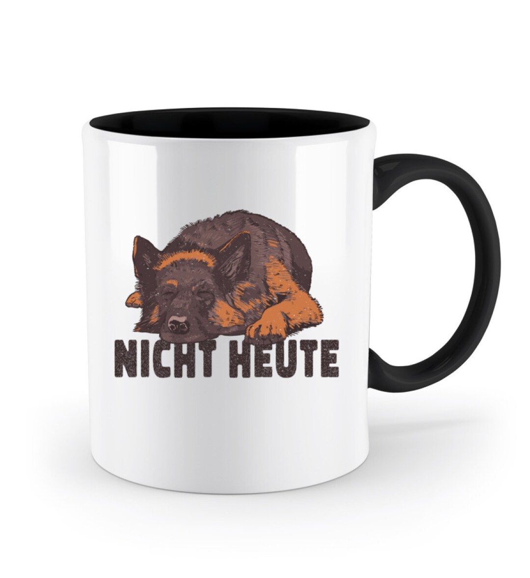 Lustige Schäferhund Tasse Mit Spruch in Weiß Beidseitig Bedruckt Nicht