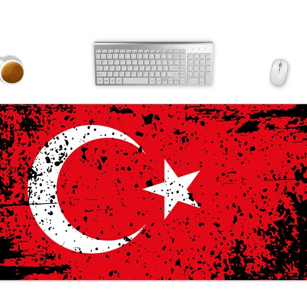 Mauspad XXL Türkei Flagge Büro Schreibtischunterlage Gaming Mousepad Groß Schreibtisch Deko In 2 Größen Computer Zubehör Schreibtischmatte