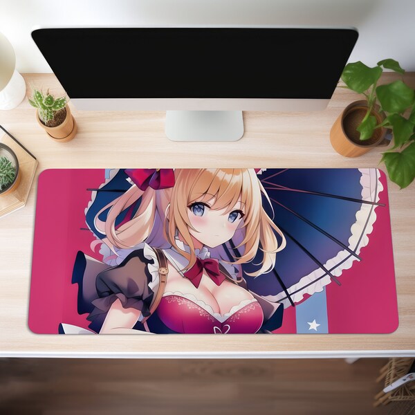 Tapis de souris Mauspad XXL Anime Kawaii Schreibtischunterlage Gaming Gros Büro Deko PC Zubehör Schreibtisch Matte Gamer Tischunterlage