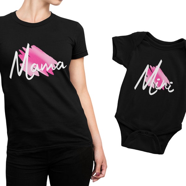Mama Und Mini Partner Outfit Für Mama Und Tochter - Damen Shirt Und Baby Strampler Set - Süßes Mutter Baby Geschenk - Babyparty Geschenk