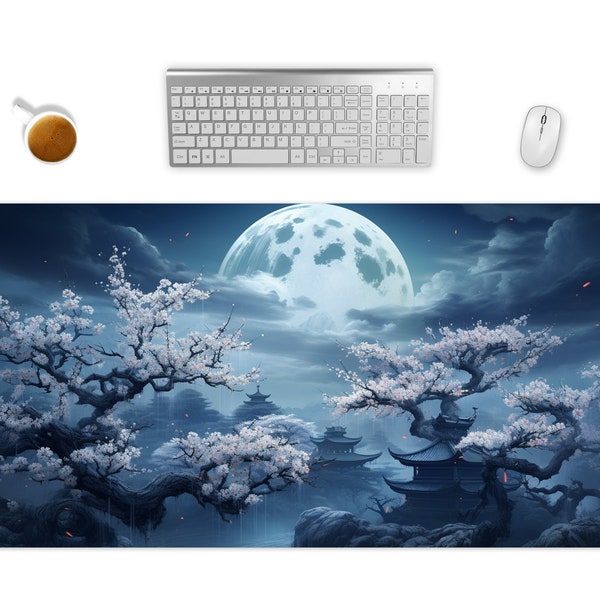 XXL Mauspad Japan Schreibtischunterlage Abstrakt Gaming Mousepad Groß Büro Deko PC Zubehör Schreibtisch Matte Unterlage Gamer Geschenk Idee