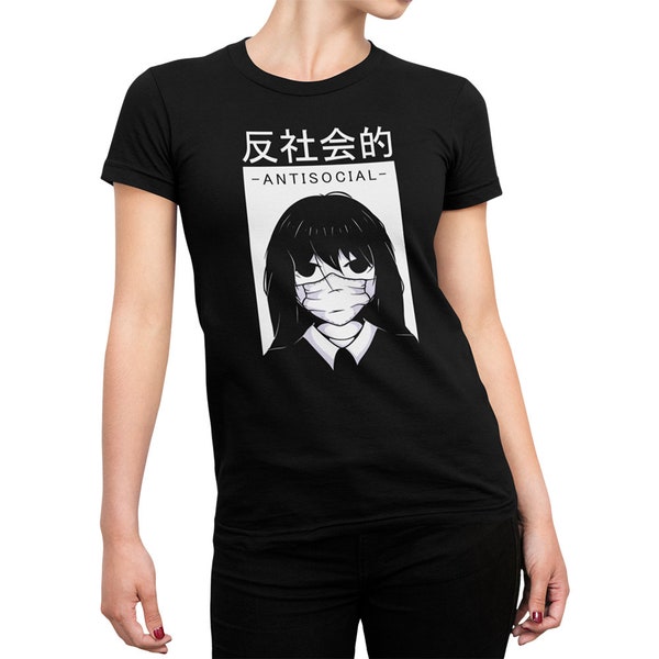 Anime Shirt Für Damen Und Herren - Japan Antisocial Anime Merch - Manga Deko - Otaku Tshirt - Otaku Shirt - Anime Geschenk