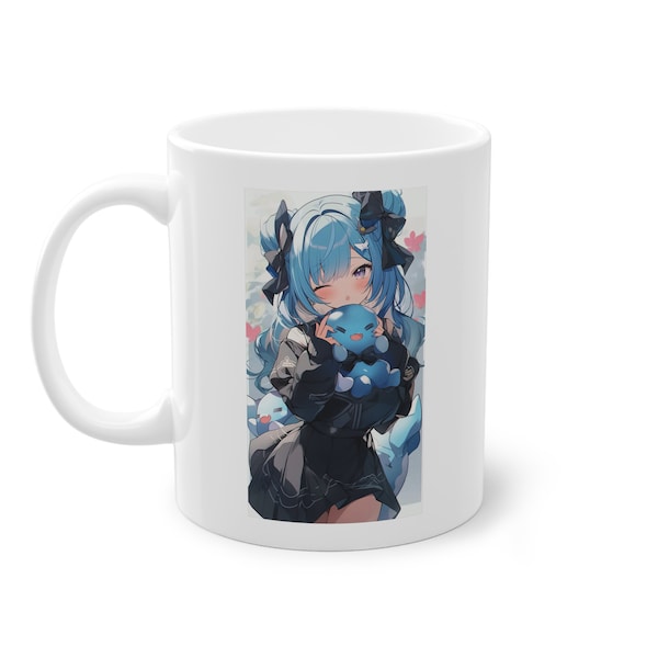 Anime Tasse Weiß, Manga Kaffeetasse 330ml, Beidseitig Bedruckt, Anime Merch, Otaku Kawaii Kaffeebecher