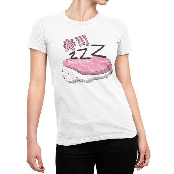 Anime Shirt Damen Weiß - Japan Sushi Anime Merch - Manga Deko - Otaku Tshirt - Otaku Shirt - Anime Geschenk - Kawaii Shirt - Anime Mode