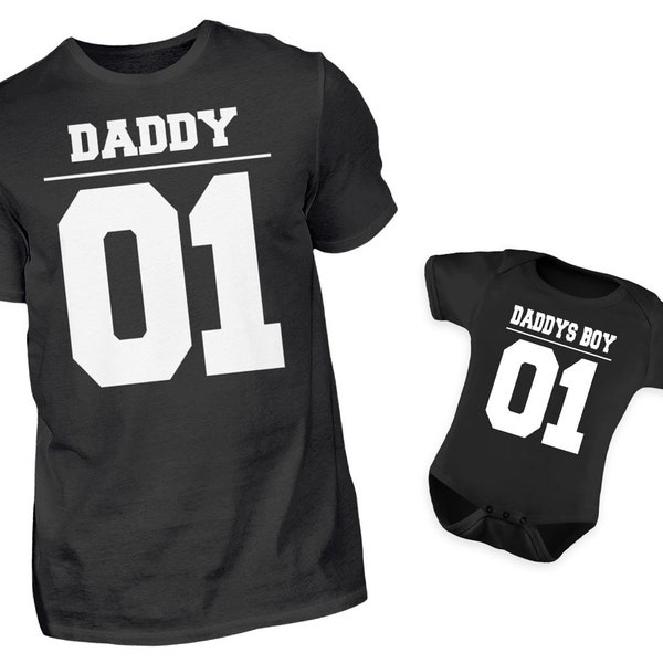 Vater Baby Partnerlook Set, Vater Sohn Partnerlook Set, Vater Tochter Partnerlook, Baby, Daddy Daddys Boy, Papa Geschenk, Vatertag Set