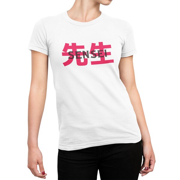Anime Shirt Damen Weiß - Japan Sensei Anime Merch - Manga Deko - Otaku Tshirt - Otaku Shirt - Anime Geschenk - Kawaii Shirt - Anime Mode
