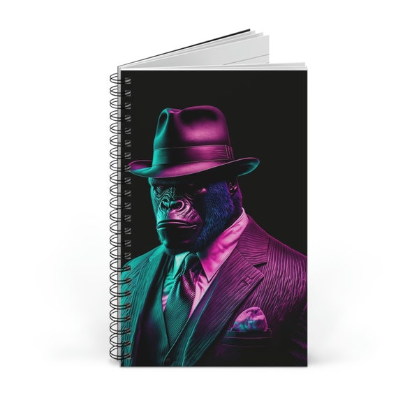 Notizbuch Mafia Gorilla Liniert Oder Blanko A5, Notizheft 160 Seiten 80 Blatt, Tagebuch, Ideenbuch, Schreibheft, Hausaufgabenheft, Schulheft
