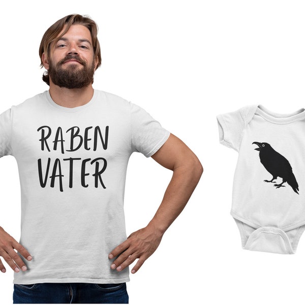 Vater Baby Partnerlook Set, Vater Sohn Partnerlook Set, Vater Tochter Partnerlook, Baby, Rabenvater Und Rabe, Papa Geschenk, Vatertag Set