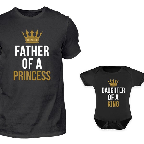 Vater Baby Partnerlook Set, Papa Baby Partnerlook, Vater Tochter Partnerlook, Papa Geschenk, Father of a Princess Daughter Of a King