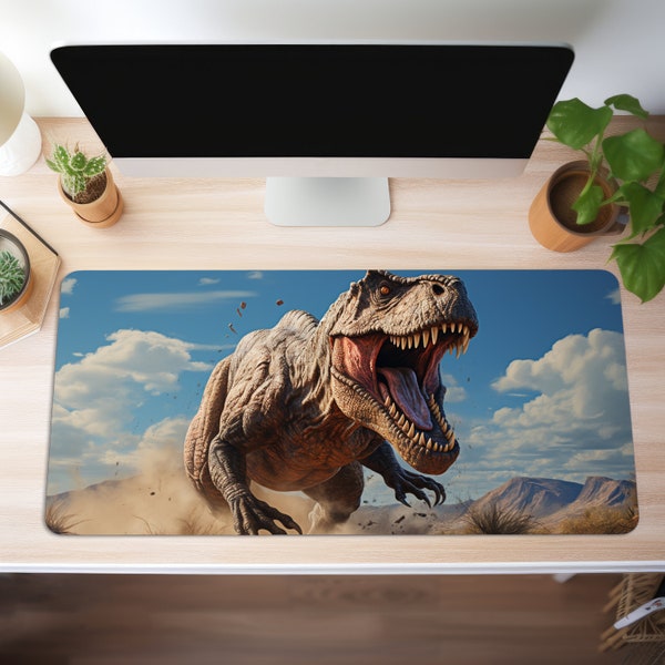 Tapis de souris T-Rex XXL Dinosaurier Gaming Schreibtischunterlage Gamer Mousepad Groß Büro Deko PC Zubehör Schreibtisch Matte Gamer Tischunterlage