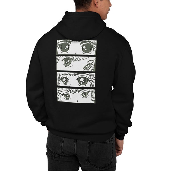 Anime Hoodie Für Damen Und Herren - Japan Manga Eyes Pullover - Otaku Pulli - Anime Merch - Otaku Sweatshirt - Japan Mode - Kawaii