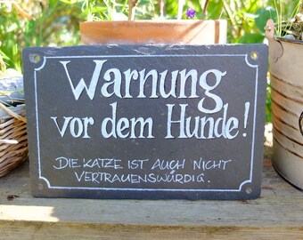 Schiefertafel - handgeschrieben, Schild "Hund"