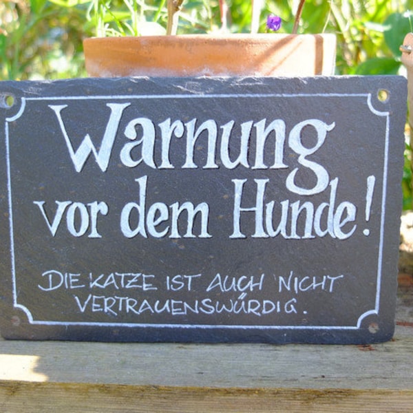 Schiefertafel - handgeschrieben, Schild "Hund"