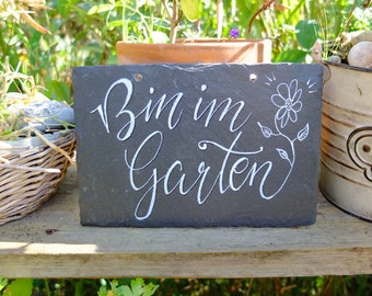 Schiefertafel - handbemalt, Schild mit Spruch