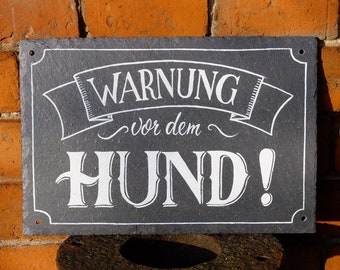 Schiefertafel - handgeschrieben, Schild "Hund"