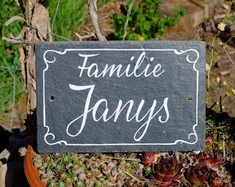 Door sign, slate - hand painted, name plate