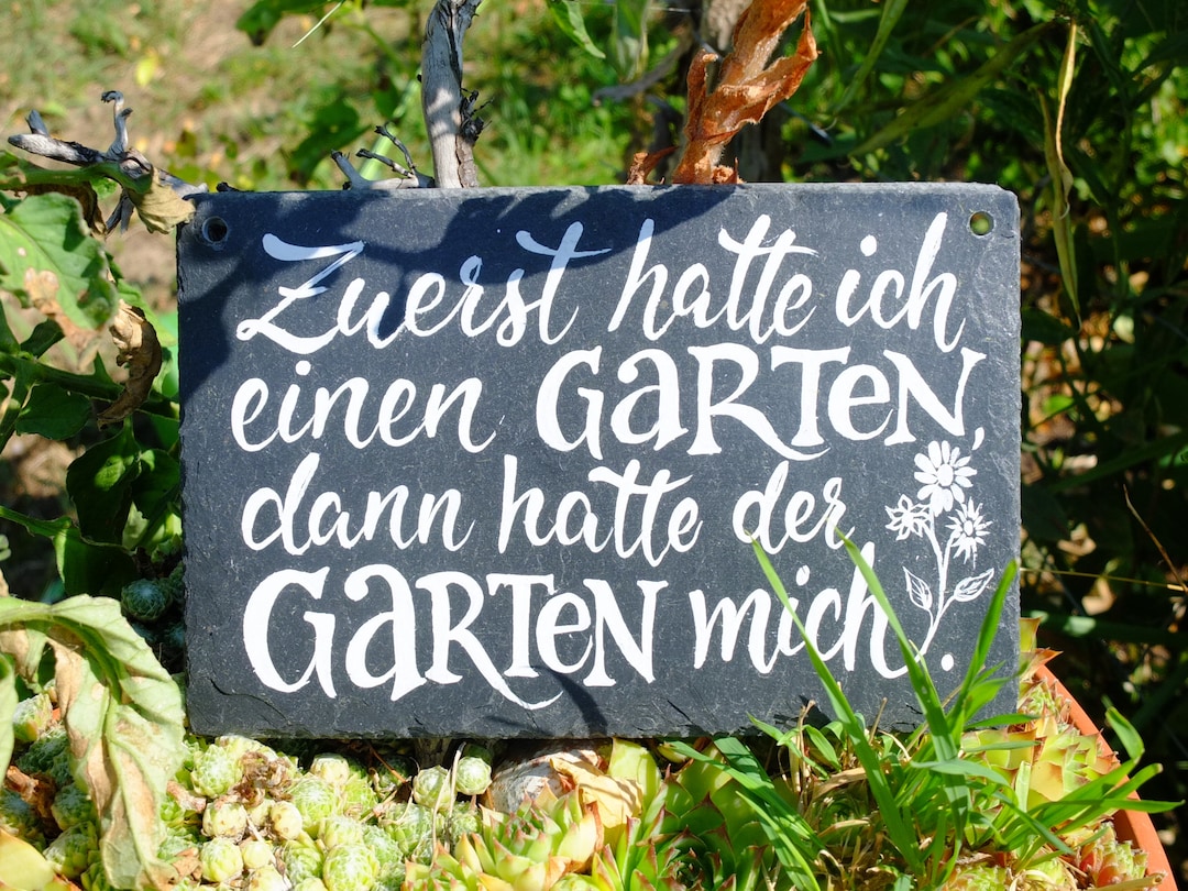 Schild Garten Spruch