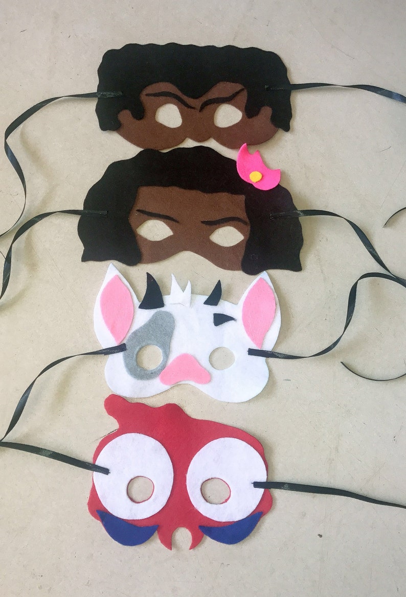 Moana felt masks