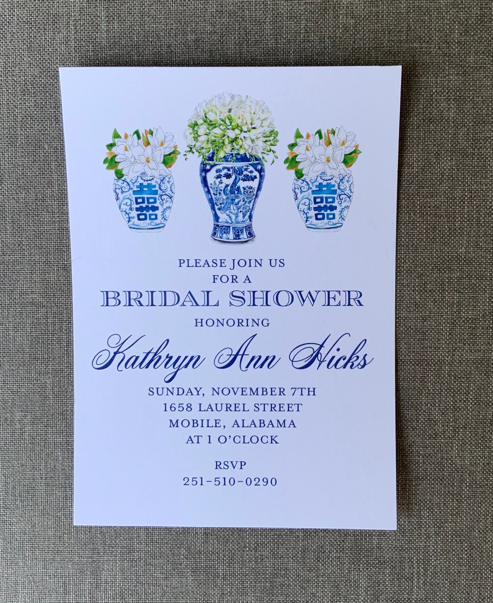 Blue and White Ginger Jar Hydrangea Classic Timeless Bridal Etsy