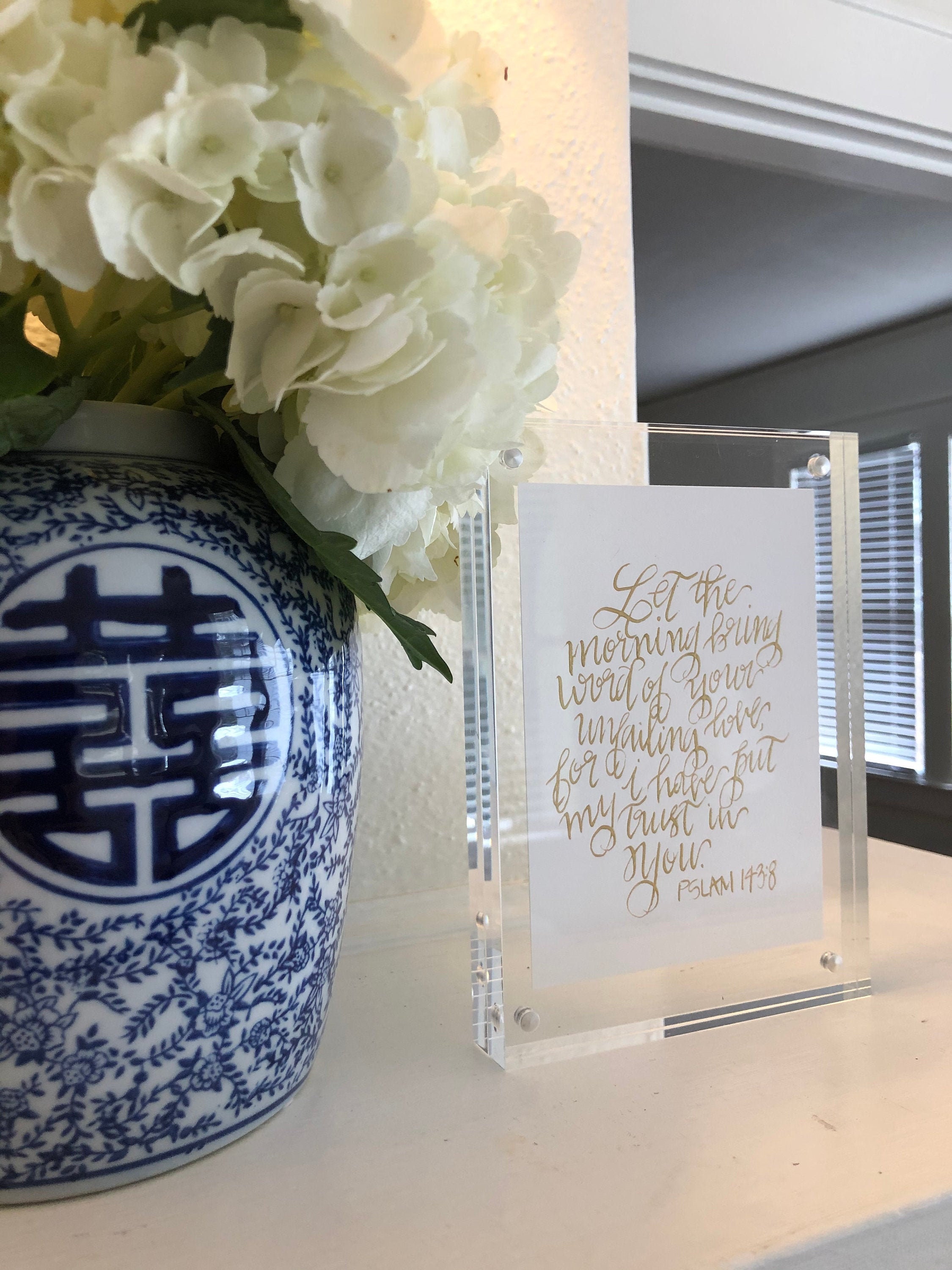 5x7 CUSTOM QUOTE Clear Acrylic Floating Frame With Handwritten Etsy