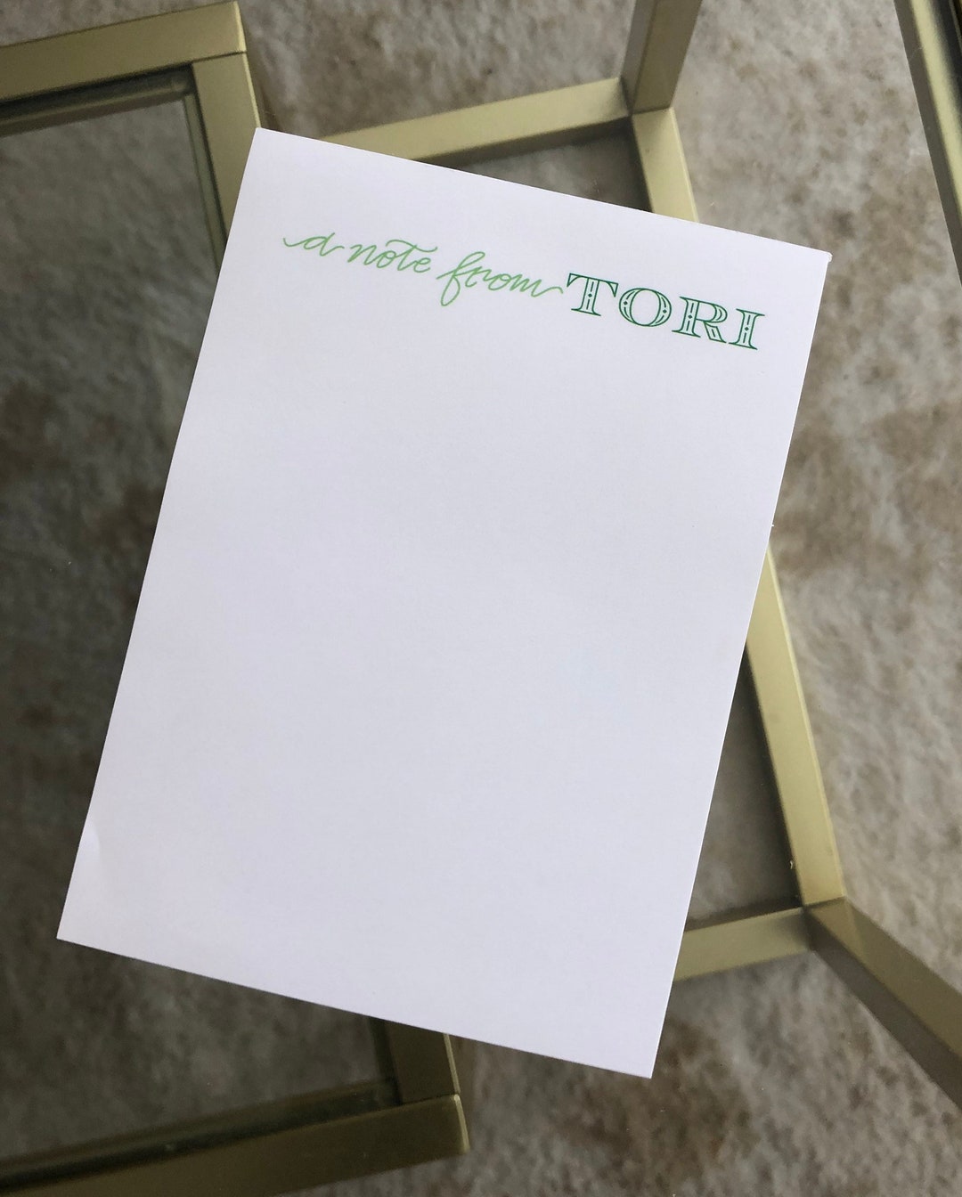 Handwritten Custom Calligraphy Notepad Monogram A Note From Cursive ...