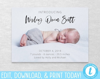 boy announcement etsy