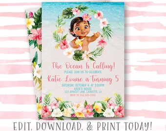 moana invitation etsy