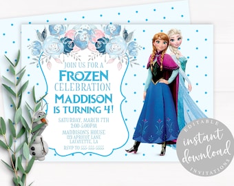 Frozen Birthday Invitation Etsy