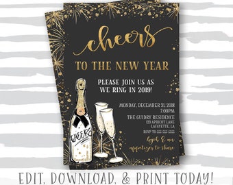 new years eve invite etsy