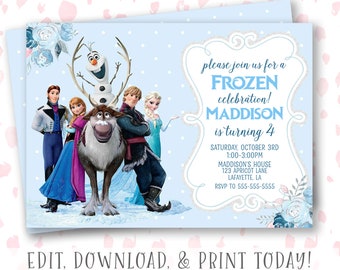 frozen invitation template etsy frozen invitation template