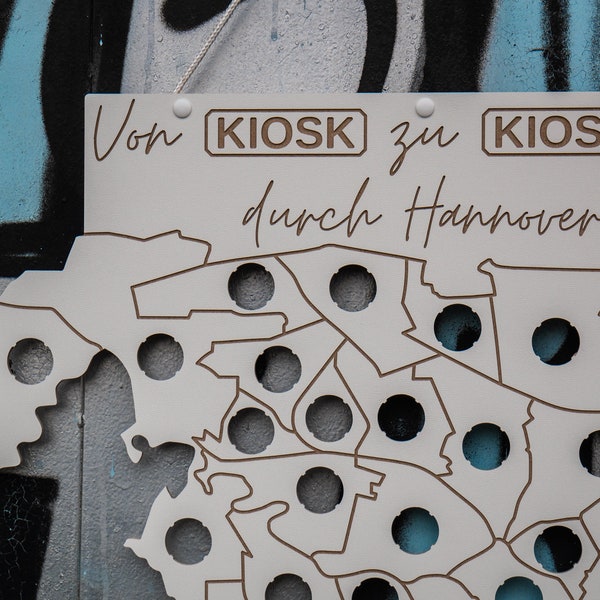 Stadtkarte Hannover Kiosk-Tour Kronkorken Bierkarte Geschenkidee