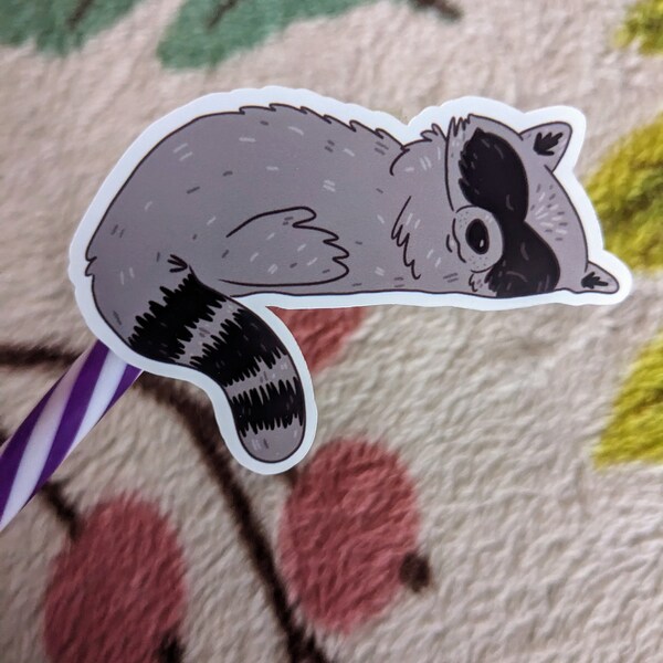 Sleepy Raccoon Sticker