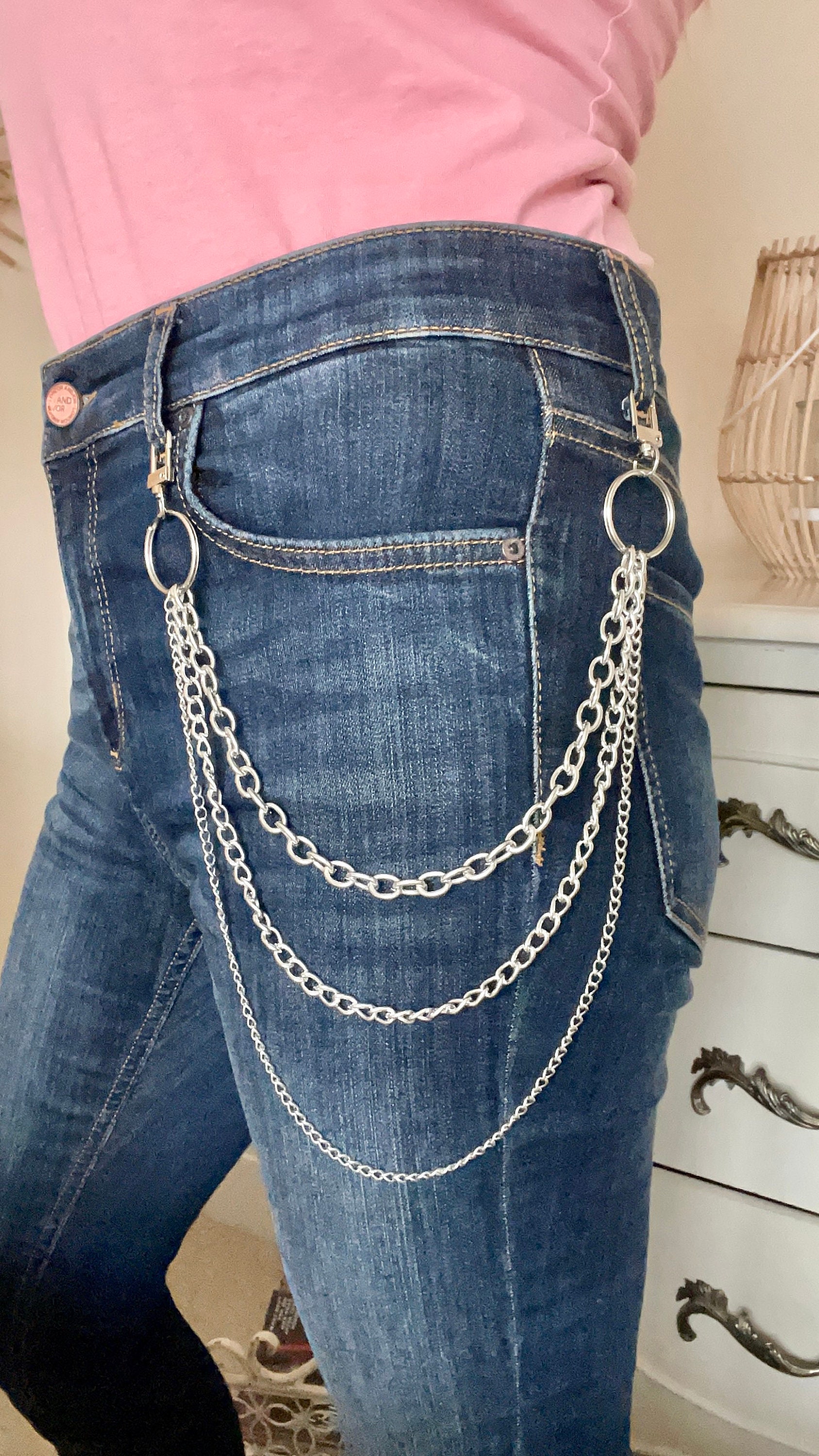 90s Multi Silver Chain Belt