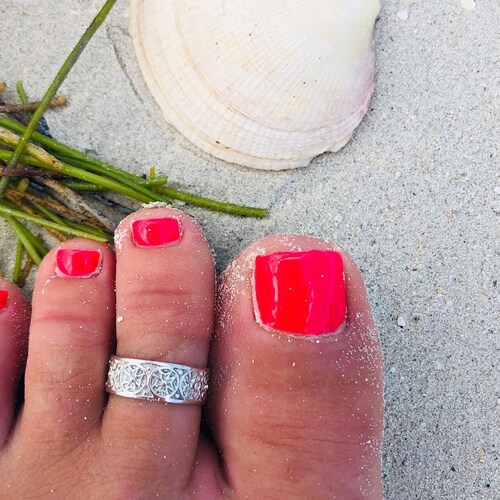 Hawaiian 925K Sterling Silver Scrolling See Through Toe Ring Etsy