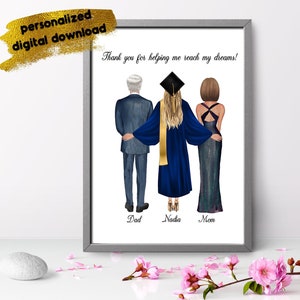 Personalized Family Graduation Gift, Mother daughter graduation, present for parents graduation, Graduation gift for her, Graduation squad image 1