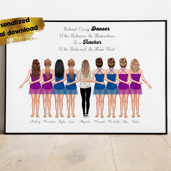 Personalised gift for dance team, Dance teacher gift, Senior dance gift, Coach gift, Modern dance, Graduation 2023, Dancing team,