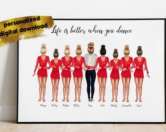 Dance team gift, School dance, Dance teacher gift, Sport team , Dance recital, Coach gift, Competition gift, Dancing team, Dance graduation