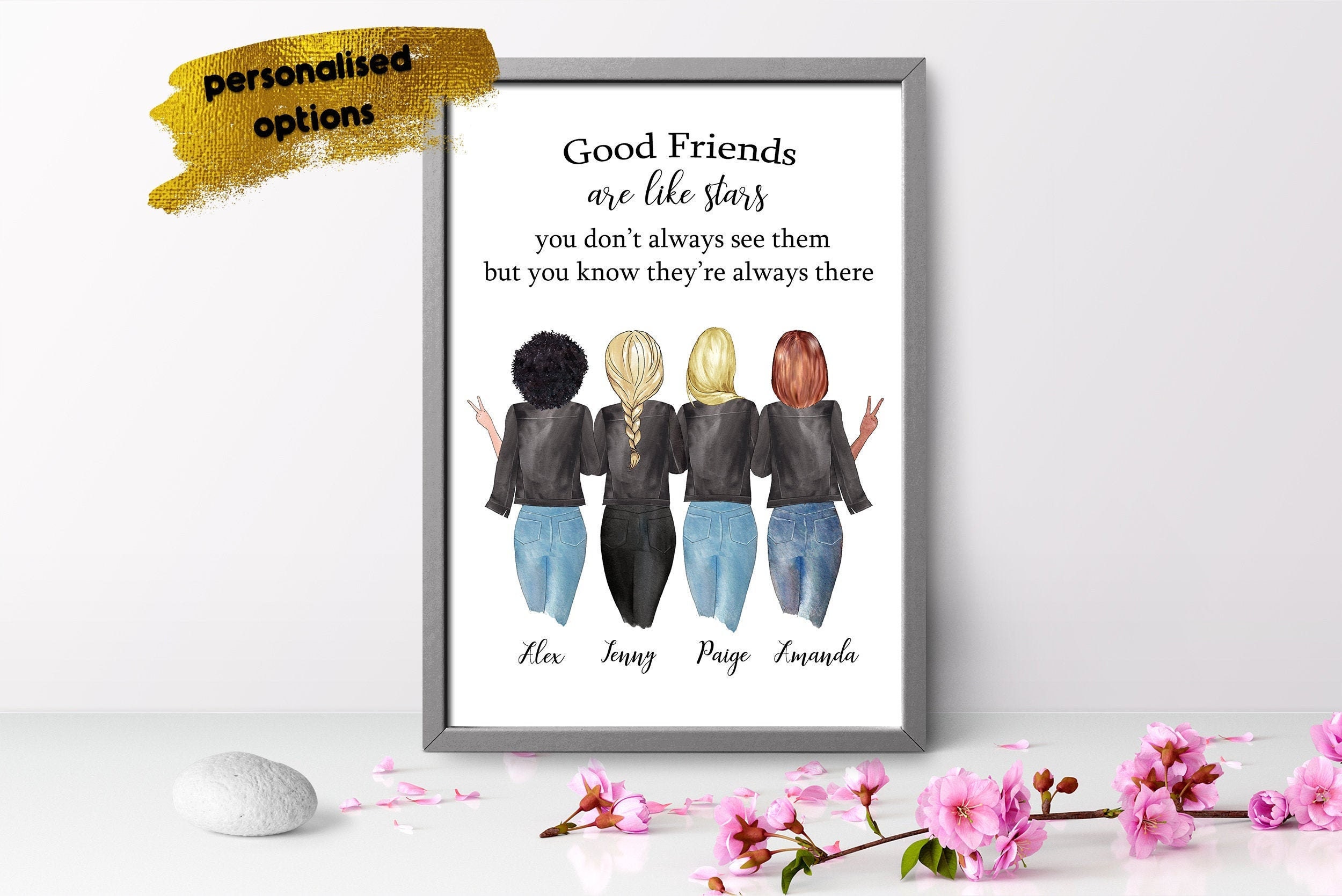 4 Best Friends Print BFF Gift Best Friend Print Coworker - Etsy