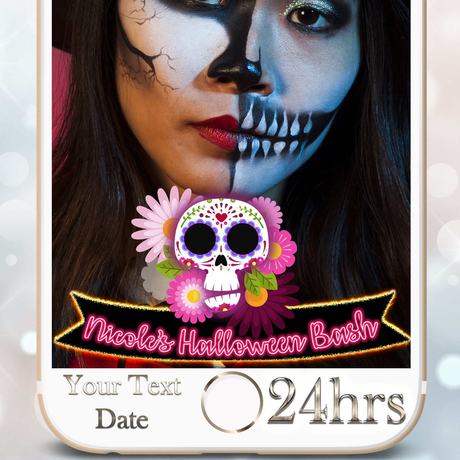 Jour Du Mort Snapchat Halloween Anniversaire Snapchat Dia De Etsy France