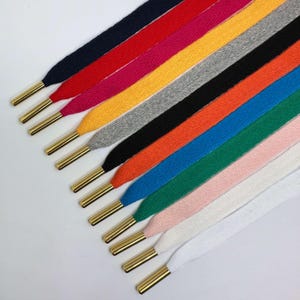 10mm Cotton Drawstrings With Metal Tips, Herringbone Laces