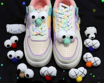 Eyes Shoelace Buckle, Fuzzy Shoelace Tag, Cute Shoelace Clip, Panda Shoe Decor, Rabbit Clasp