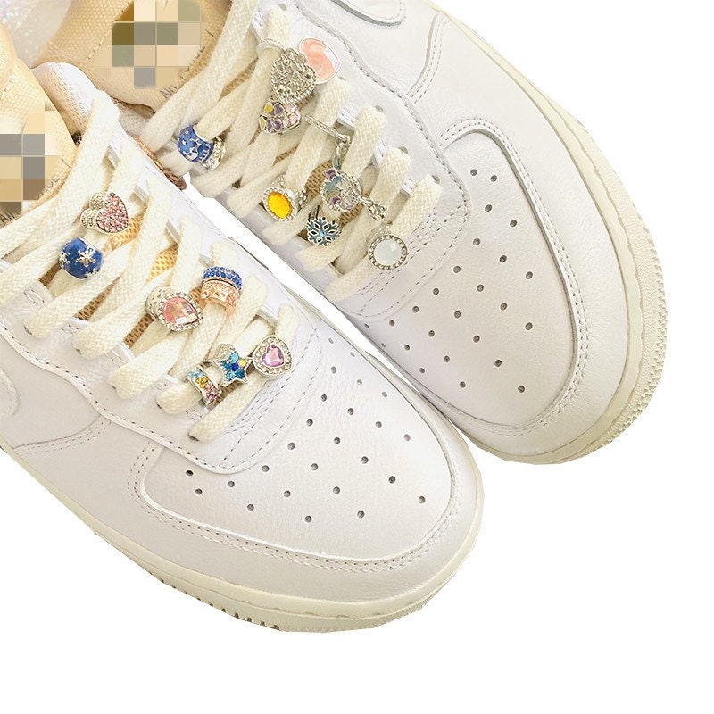 Crystal Shoelace Beads Pink Alloy Shoelaces Pendants Etsy