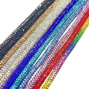 6mm Rhinestone Rope, Crystal Trimming DIY - 11 Colors