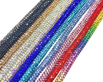 6mm Rhinestone Rope, Crystal Trimming DIY - 11 Colors