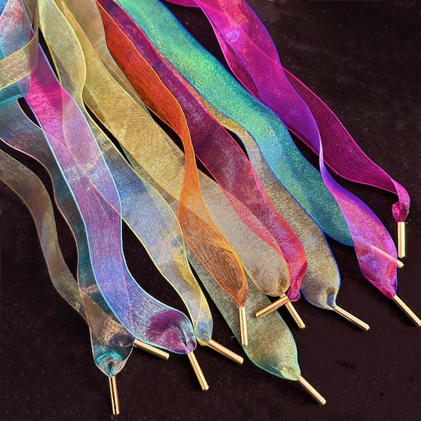 25mm Chiffon Shoelaces With Metal Ends - 1 pair