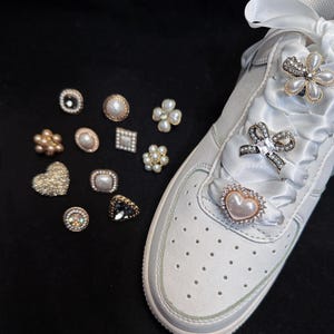 Shoelace Tag, Pearl Flower Shoelaces Charm, Laces Charms