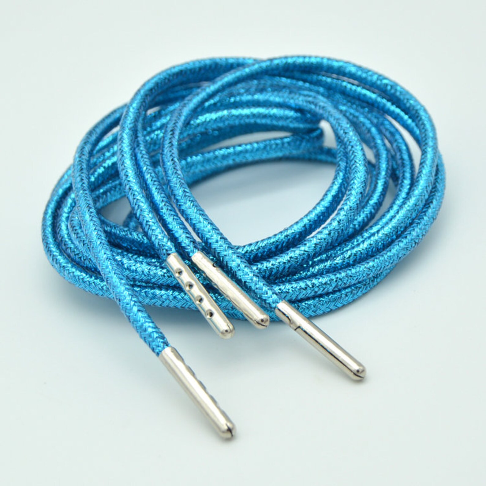 Glitter Metallic Shoelaces With Metal Shoe Aglets Sparkle Etsy